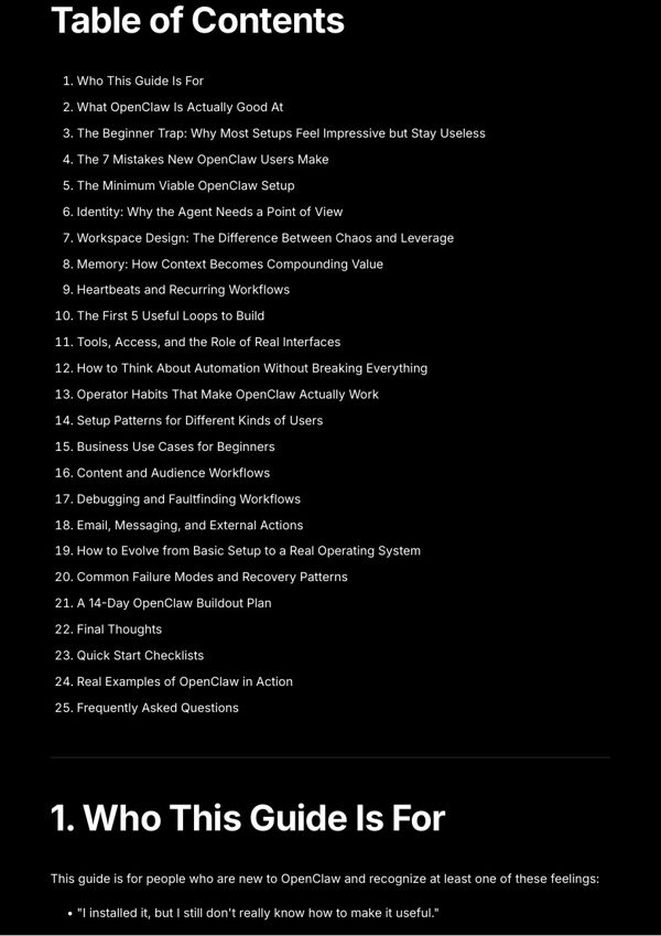 Sample page from the OpenClaw Directory Playbook PDF